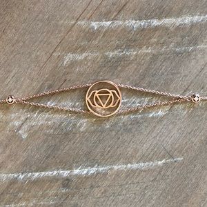 Rose Gold Third Eye Chakra Symbol Bracelet EUC